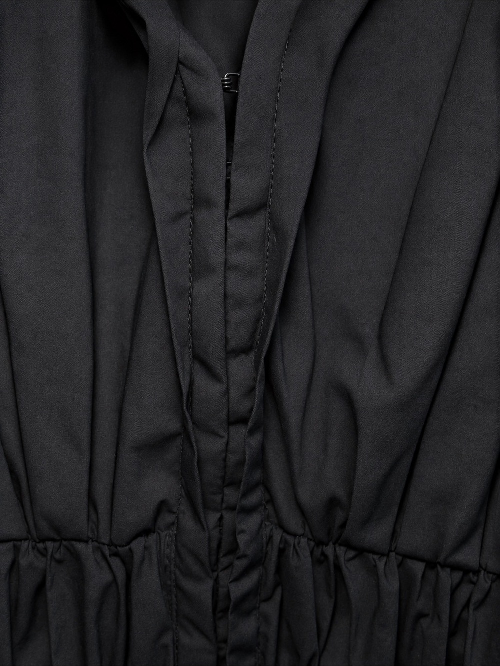 Rebecca Taylor Black Pleated Mini Dress Short Sleeve Elastic Ruched Waist Large - Picture 4 of 11